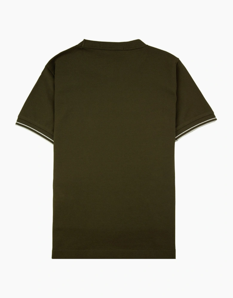 Stone Island Junior 2100001 Light Cotton Compass Patch T Shirt Khaki V0054