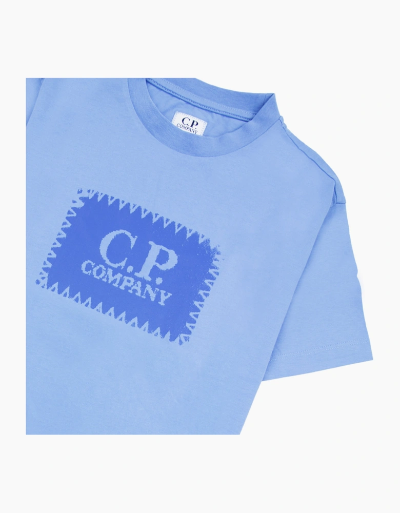 Cp Company Undersixteen Patch Logo T-shirt Light Blue 857