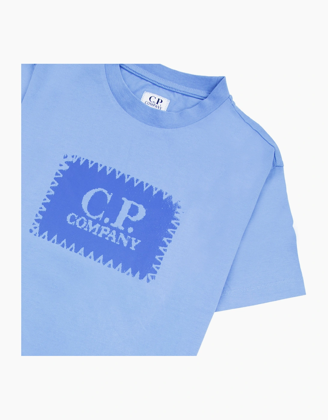 Cp Company Undersixteen Patch Logo T-shirt Light Blue 857