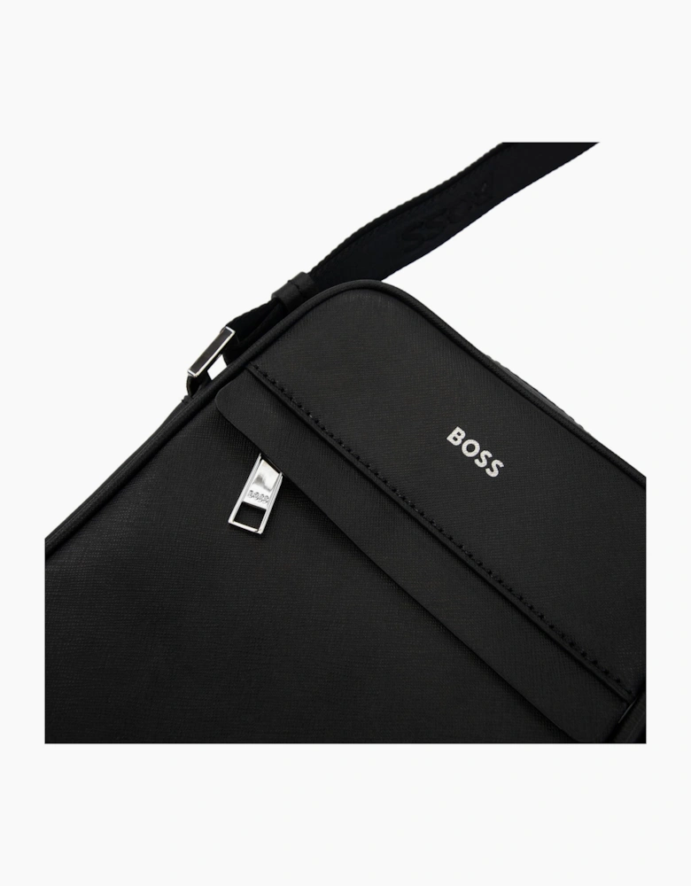 Hugo Boss Zair Ns Zip Logo Detail Reporter Bag Black 001