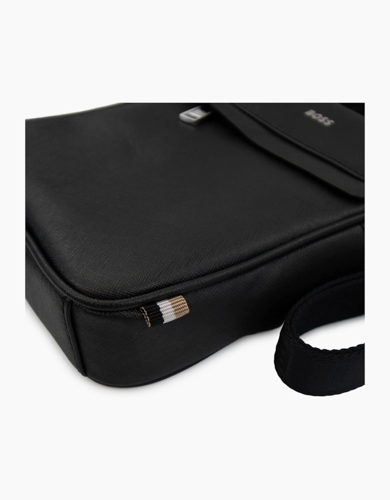 Hugo Boss Zair Ns Zip Logo Detail Reporter Bag Black 001