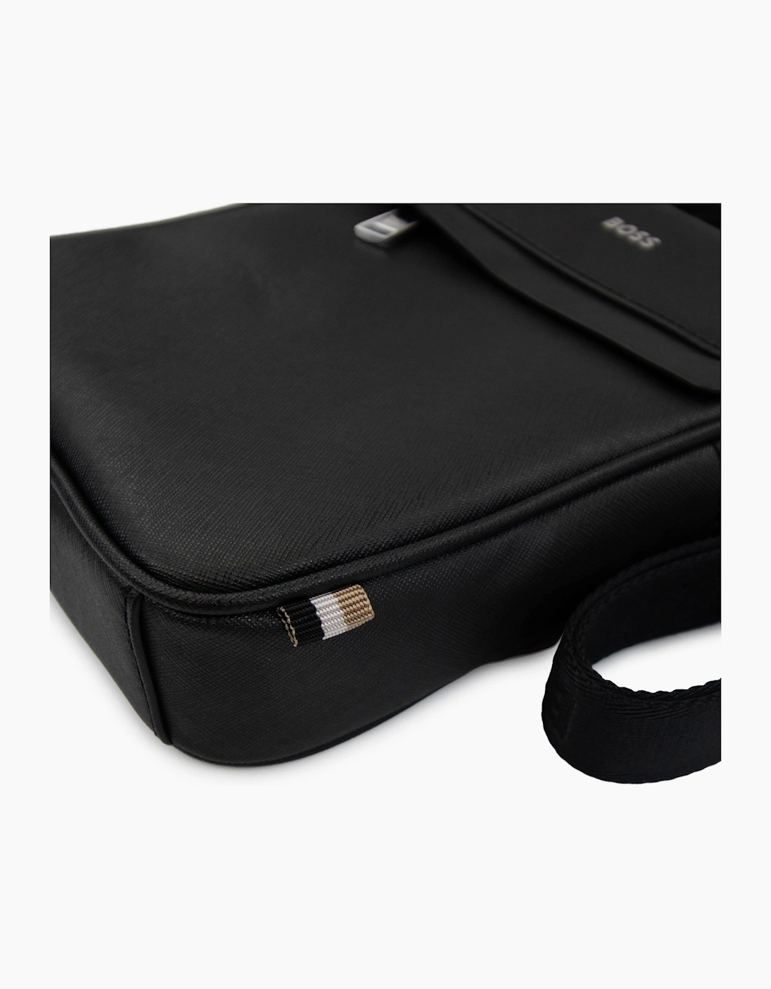 Hugo Boss Zair Ns Zip Logo Detail Reporter Bag Black 001