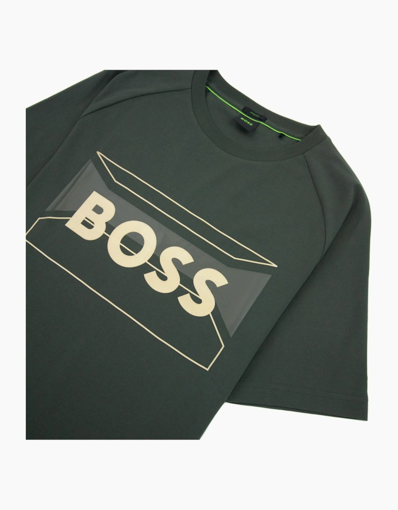 Hugo Boss Tee 2 Artwork Logo T Shirt Green 379