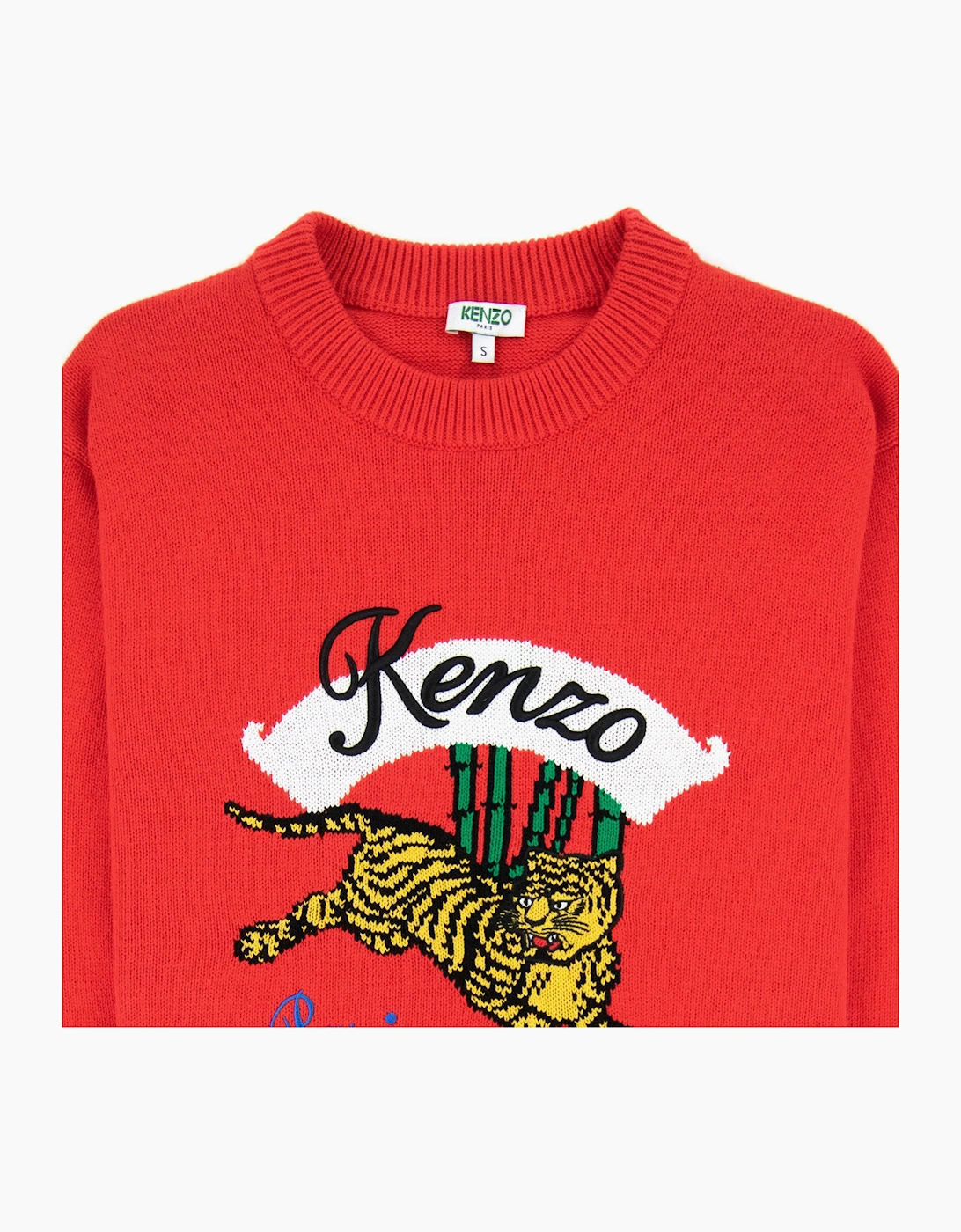 Kenzo Knitted Jumping Tiger Sweat Red