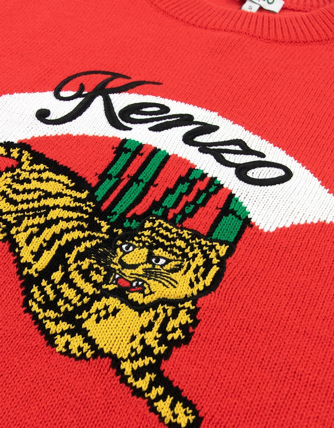 Kenzo Knitted Jumping Tiger Sweat Red