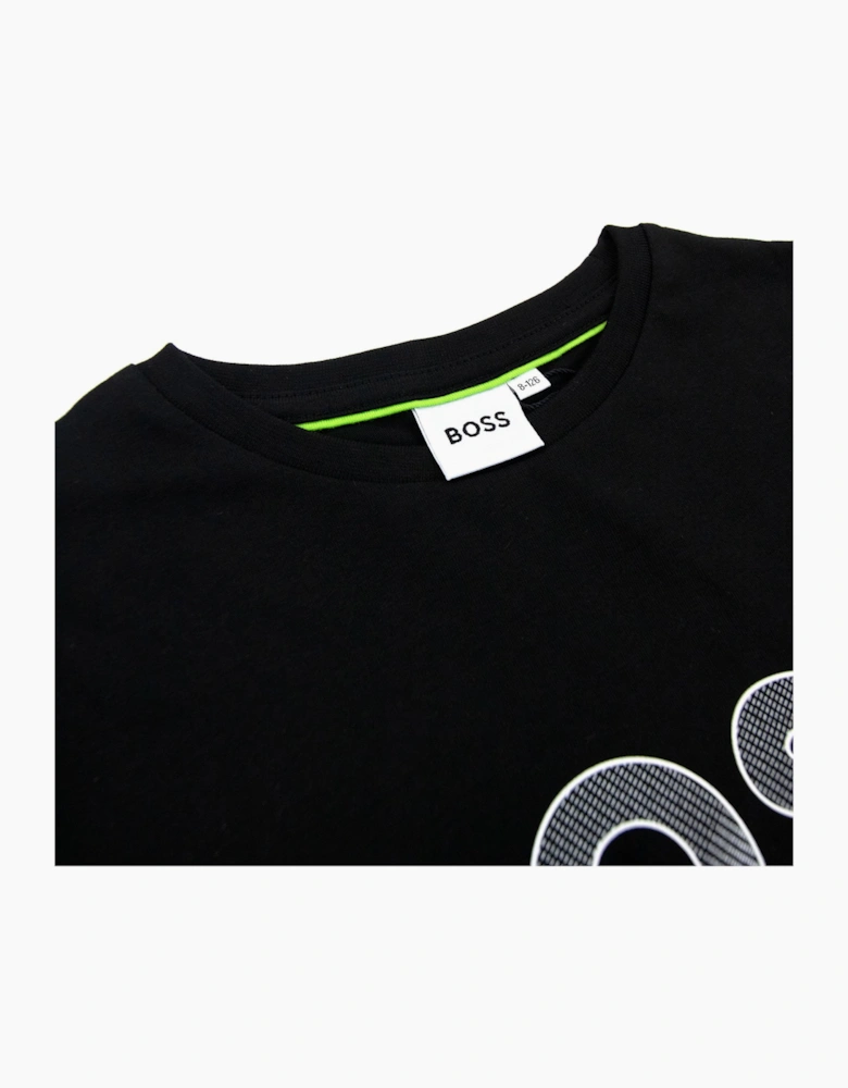 Hugo Boss Kids Printed Logo T Shirt Black 09b