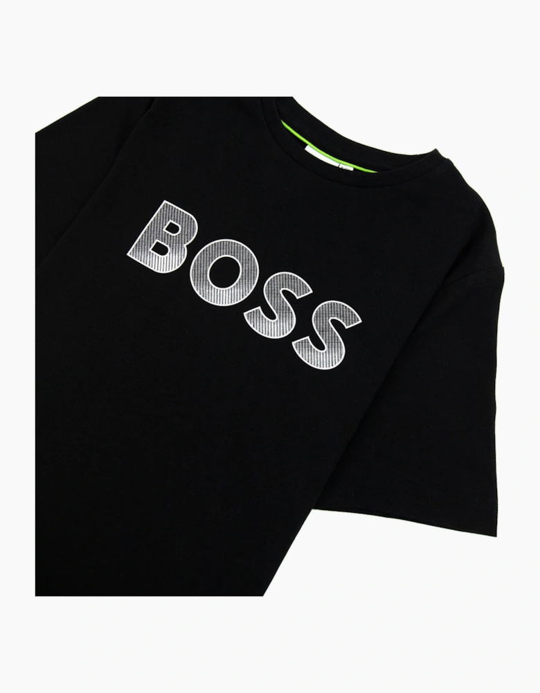 Hugo Boss Kids Printed Logo T Shirt Black 09b