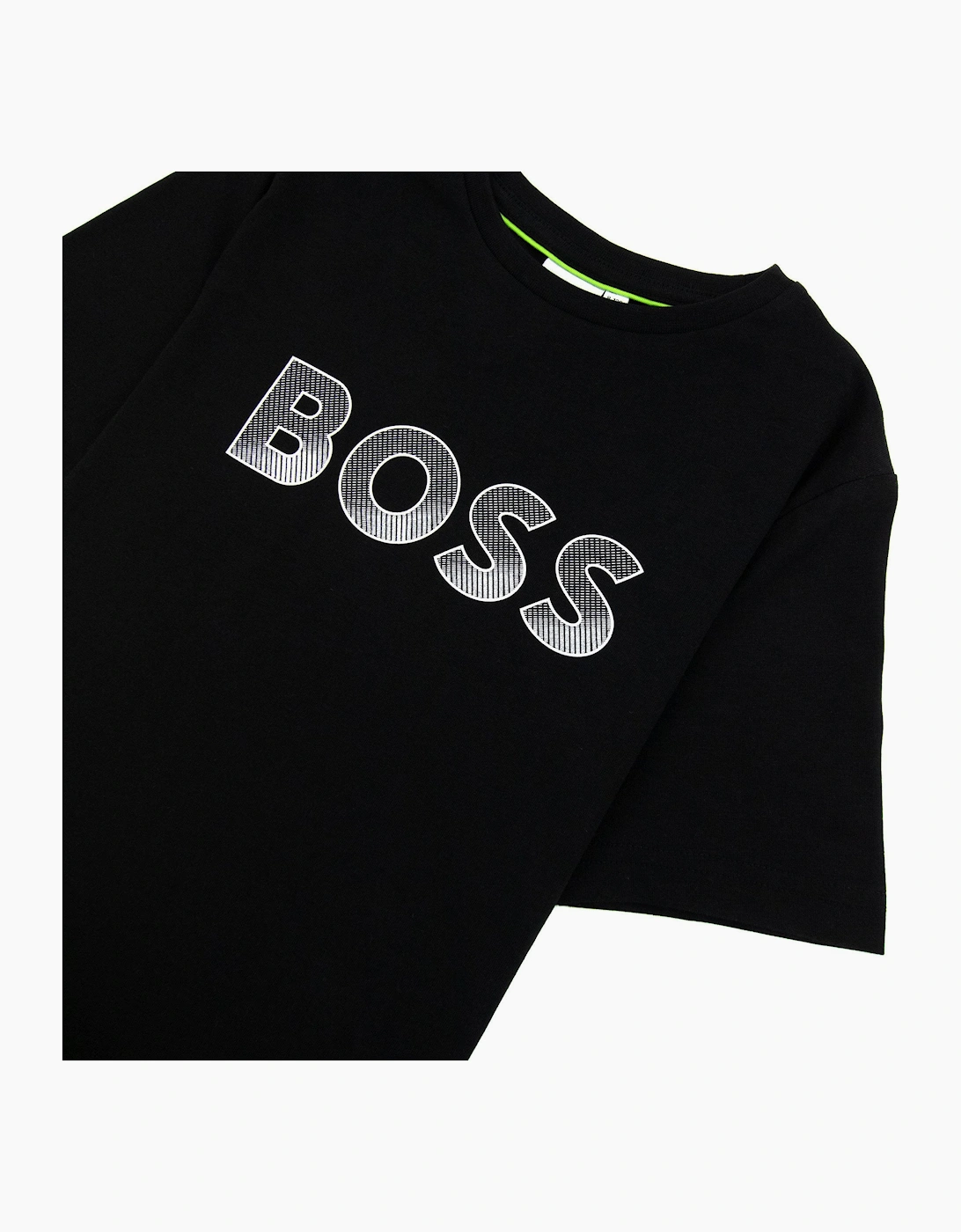 Hugo Boss Kids Printed Logo T Shirt Black 09b