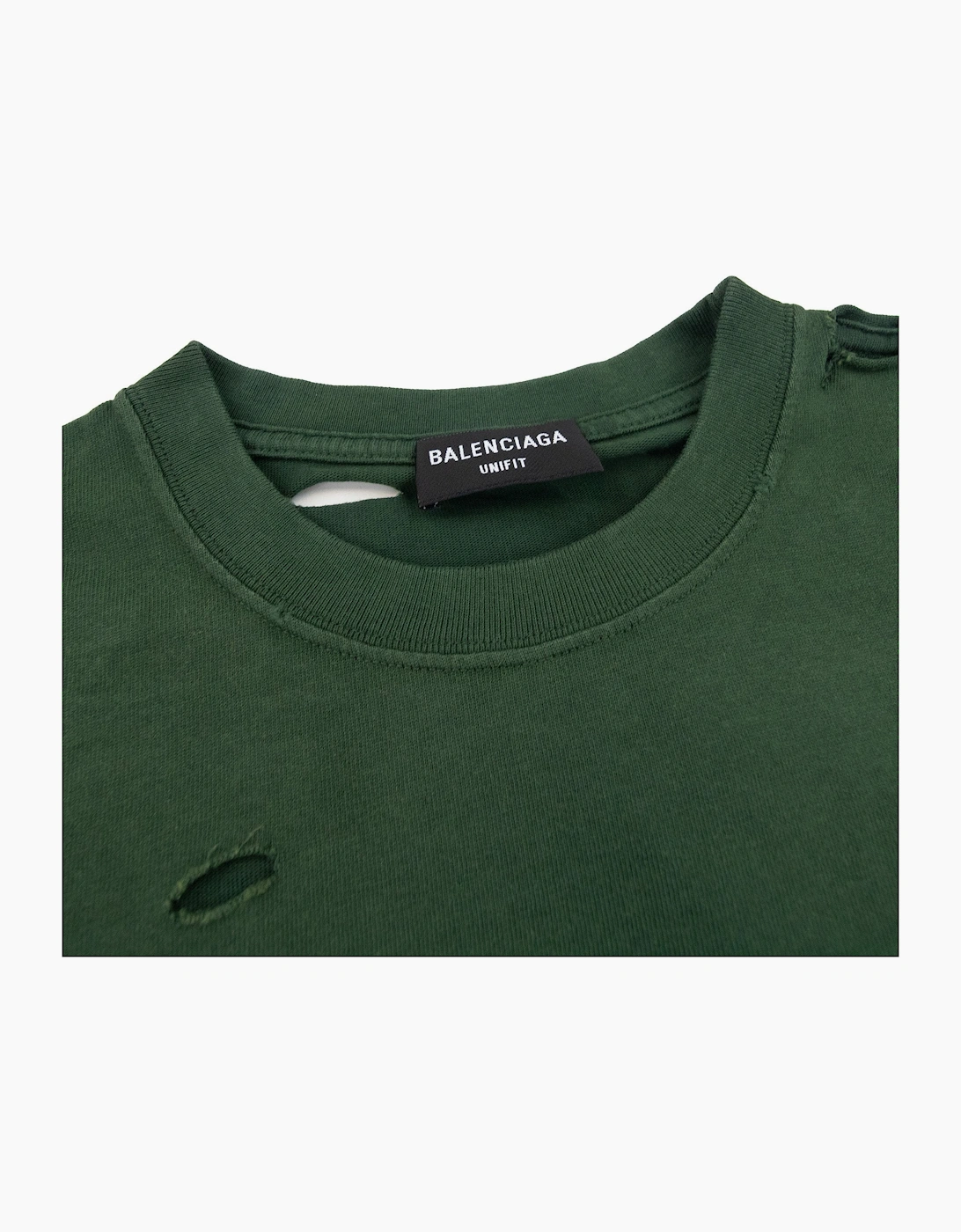 Balenciaga Caps Rip T-shirt Green