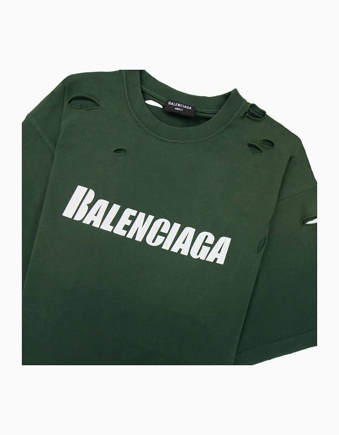 Balenciaga Caps Rip T-shirt Green