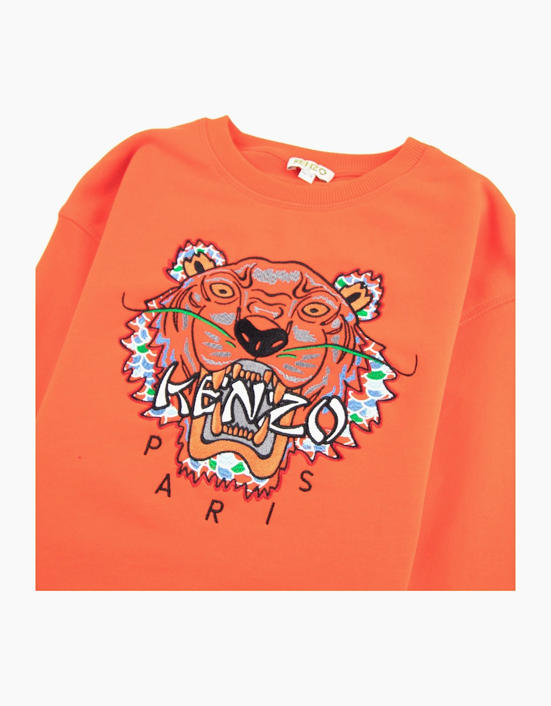Kenzo Kids Scaled Tiger Cotton Sweatshirt Orange