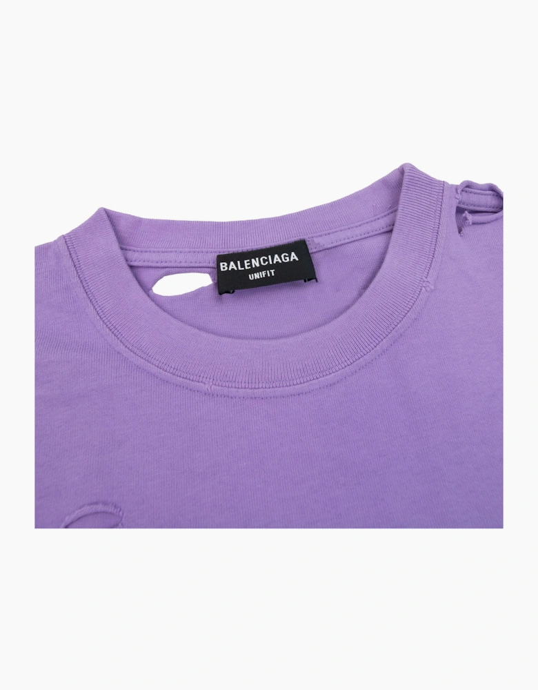 Balenciaga Caps Rip T-shirt Lilac