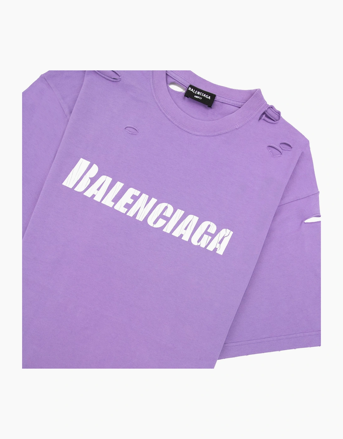 Balenciaga Caps Rip T-shirt Lilac