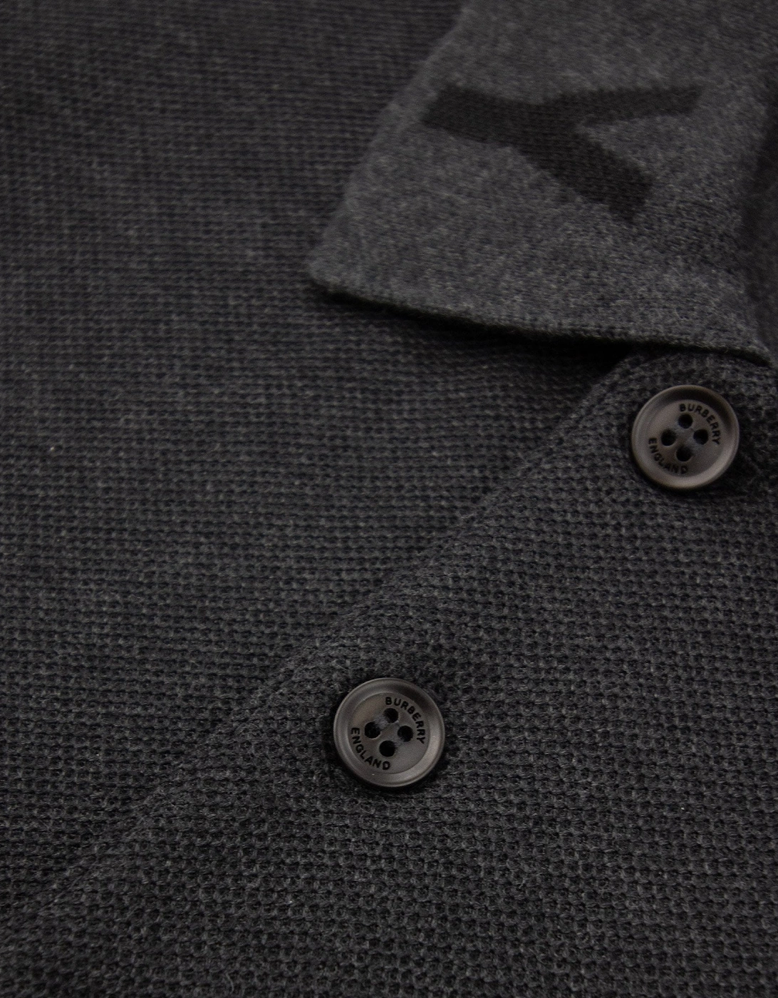Burberry Ryland Block Collar Writing Polo Dark Grey