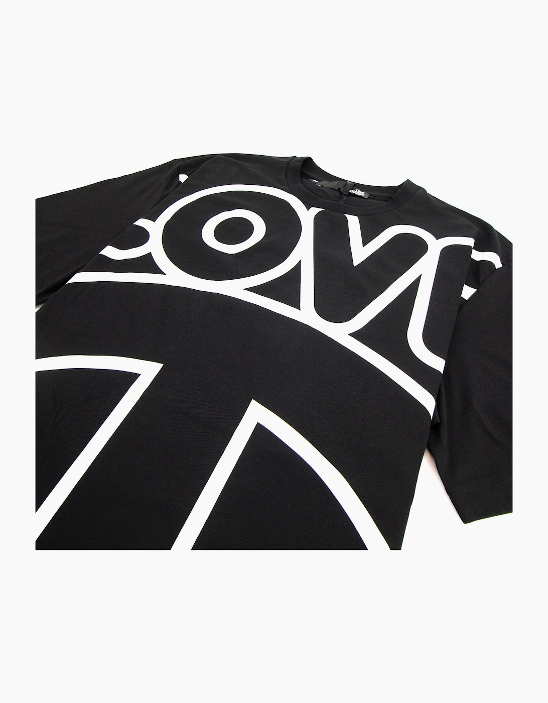 Love Moschino Love Peace Cotton T-shirt Black/White