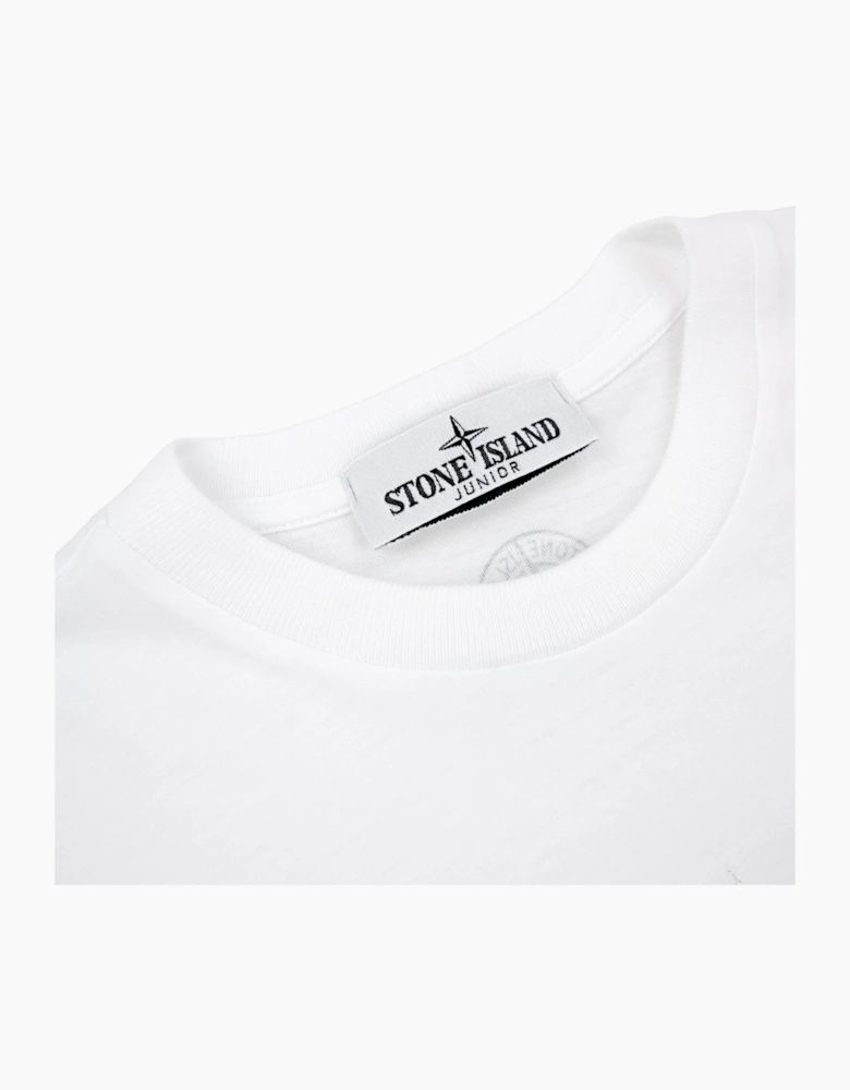 Stone Island Junior 30/1 Camo Two Print Logo T Shirt White V0001