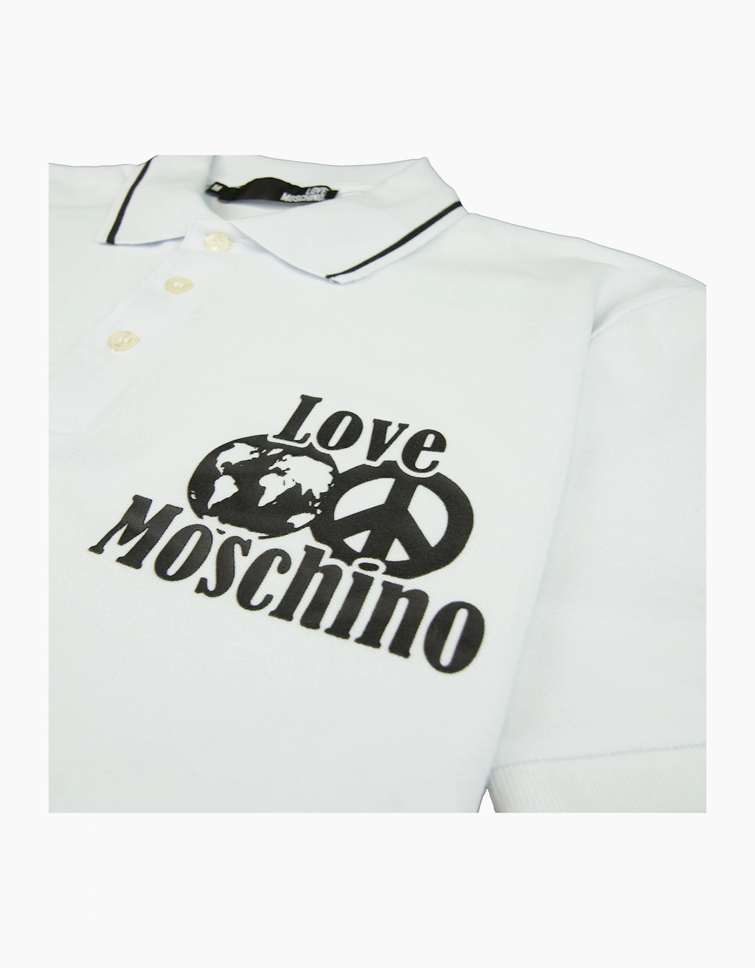 Love Moschino World Peace Polo Shirt White