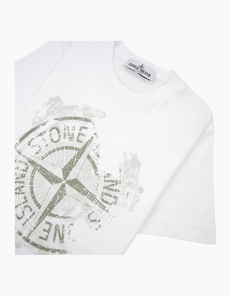 Stone Island Junior 2100010 30/1 Baobab One Print T Shirt White V0001