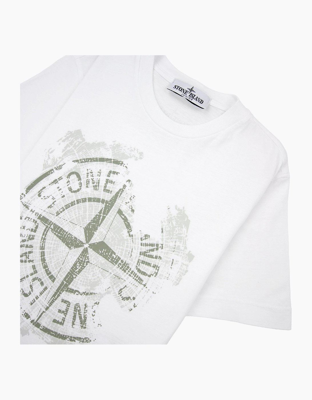 Stone Island Junior 2100010 30/1 Baobab One Print T Shirt White V0001