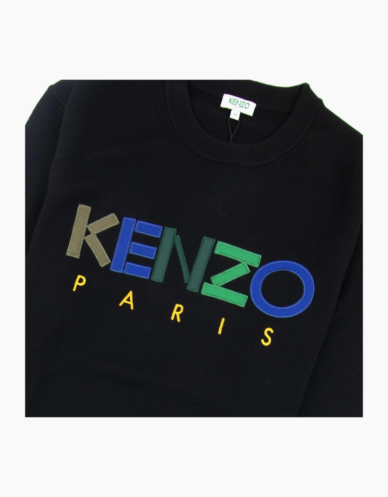 Kenzo Logo Crew Knit Sweatshirt Black
