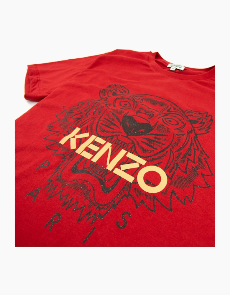Kenzo Glitter Tiger T-shirt Red