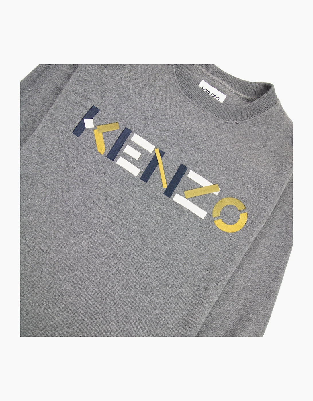 Kenzo Logo Print Crewneck Sweatshirt Dark Grey