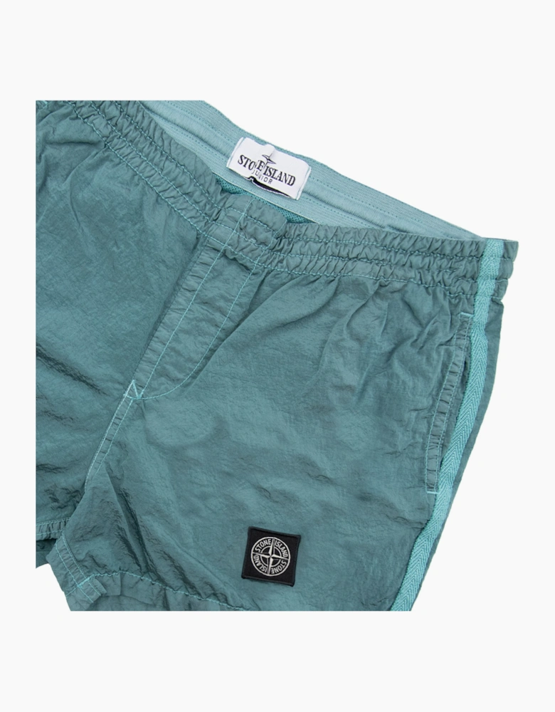 Stone Island Junior B10001 Nylon Metal In Econyle Swim Shorts Light Green S0043