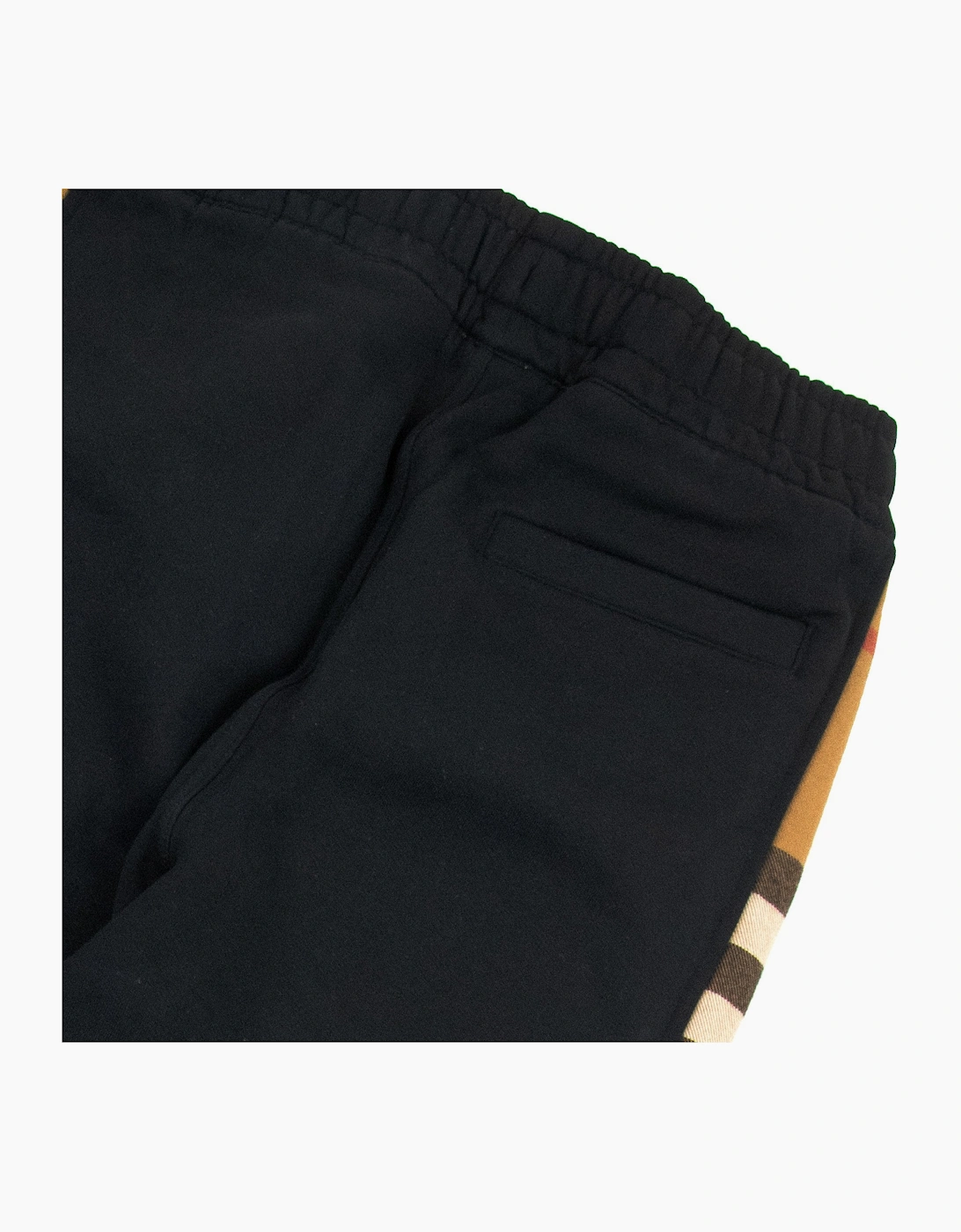 Burberry Check Panel Cotton Jogging Pants Black