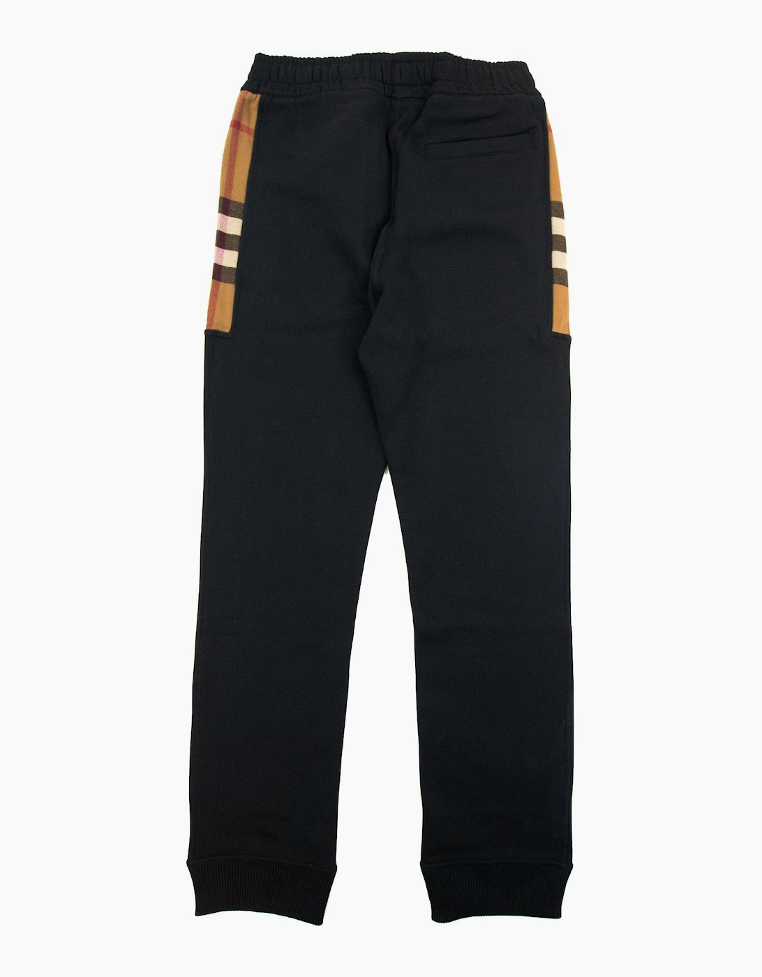 Burberry Check Panel Cotton Jogging Pants Black