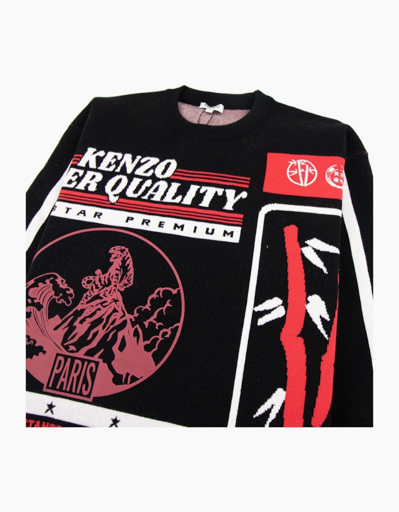 Kenzo Rice Bags Knitted Jumper Black