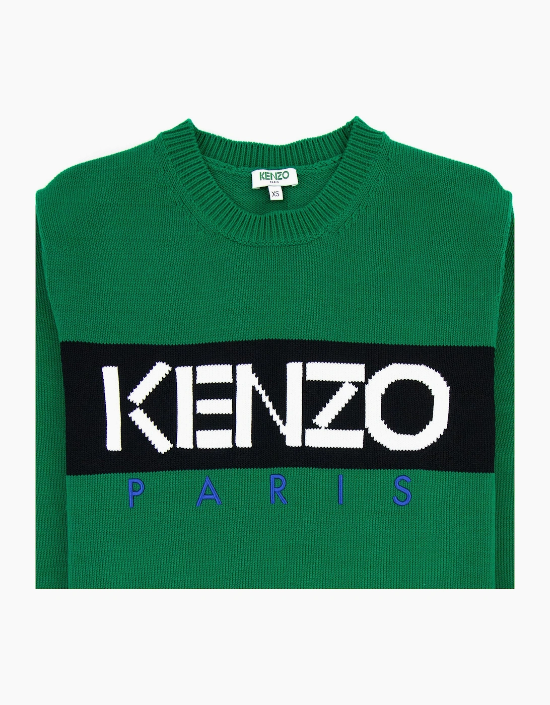 Kenzo Logo Crew Knit Sweatshirt Green