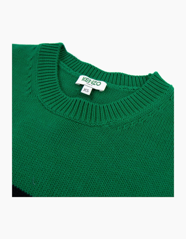 Kenzo Logo Crew Knit Sweatshirt Green