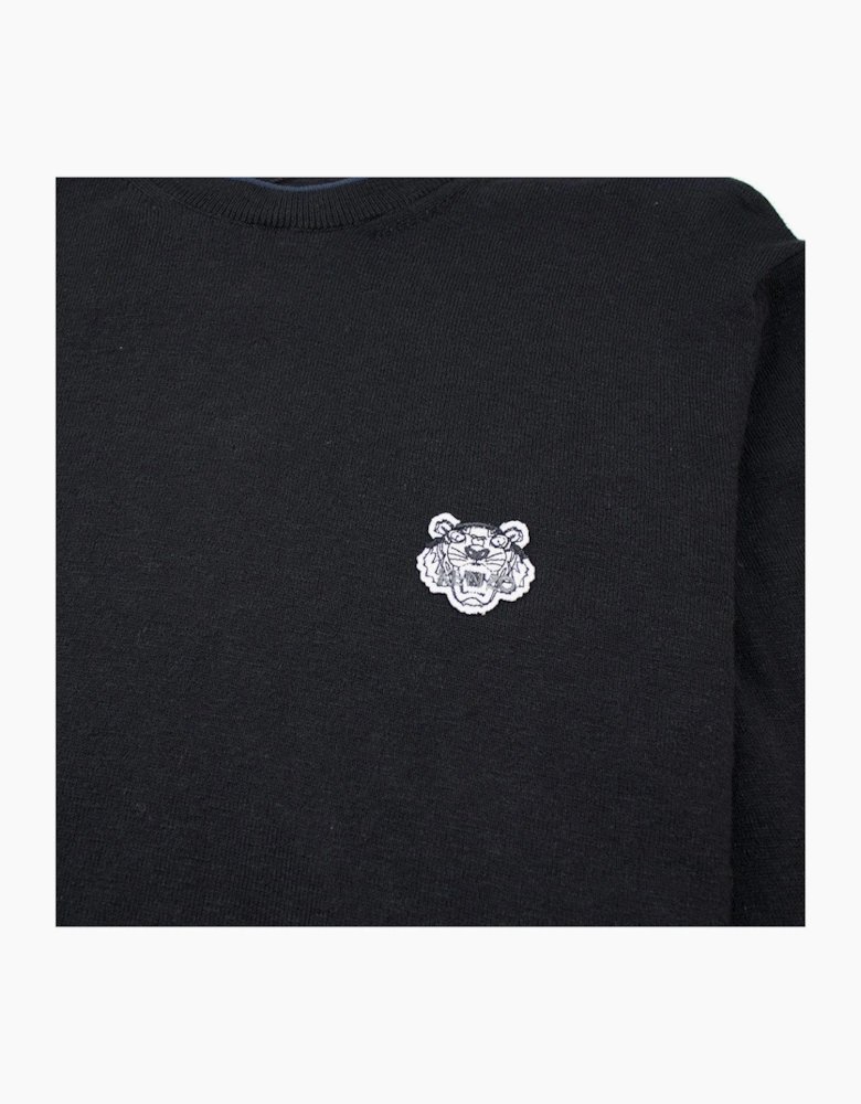 Kenzo Small Tiger Crest Knitted Jumper Black