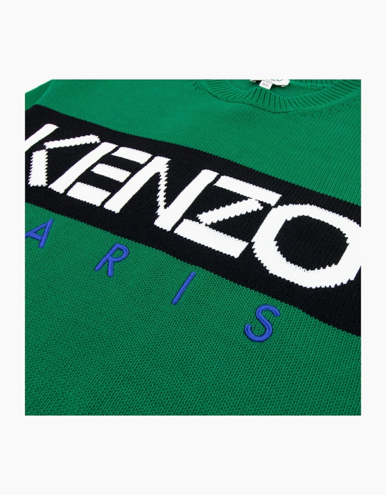 Kenzo Logo Crew Knit Sweatshirt Green