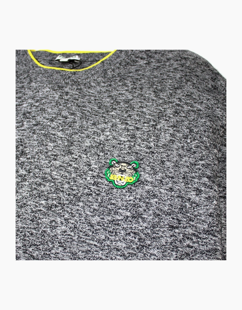Kenzo Small Tiger Crest Knitted Jumper Grey/Yellow