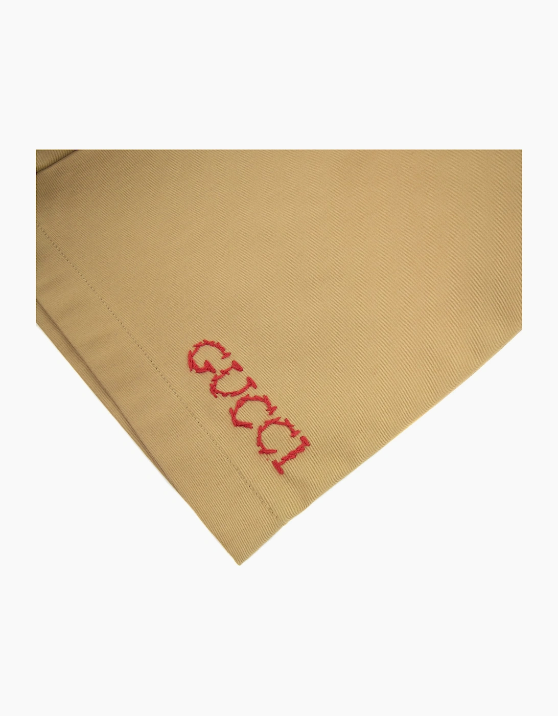 Gucci Junior Embroidered Logo Chino Shorts Beige