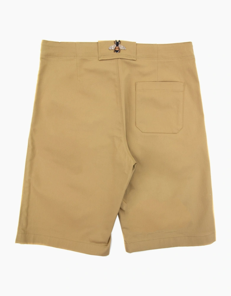 Gucci Junior Embroidered Logo Chino Shorts Beige