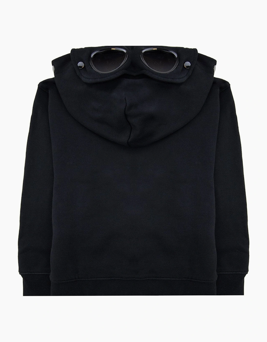 Cp Company Undersixteen U16 Diagonal Fleece Goggle Hooded Sweatshirt Black 999