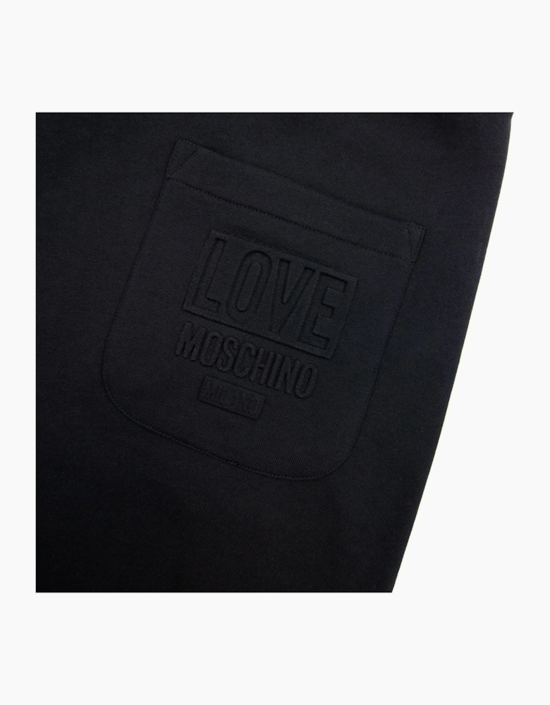 Love Moschino Back Pocket Embossed Logo Tracksuit Pants Black