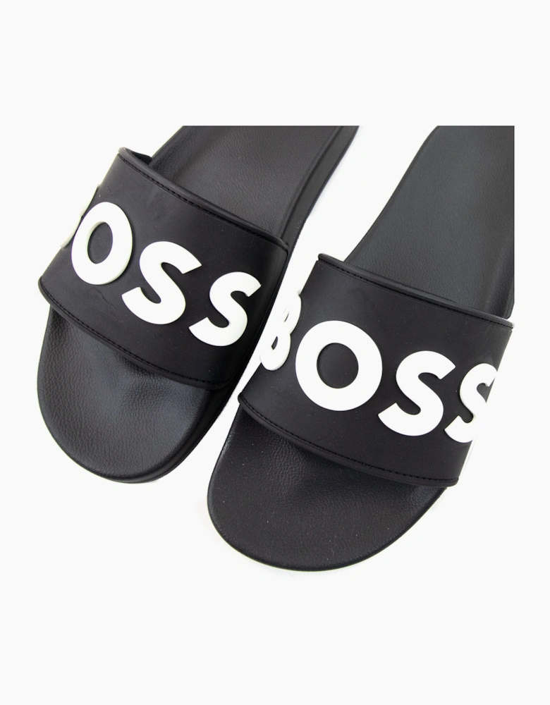 Hugo Boss Kirk Raised Contrast Logo Slider Black 001