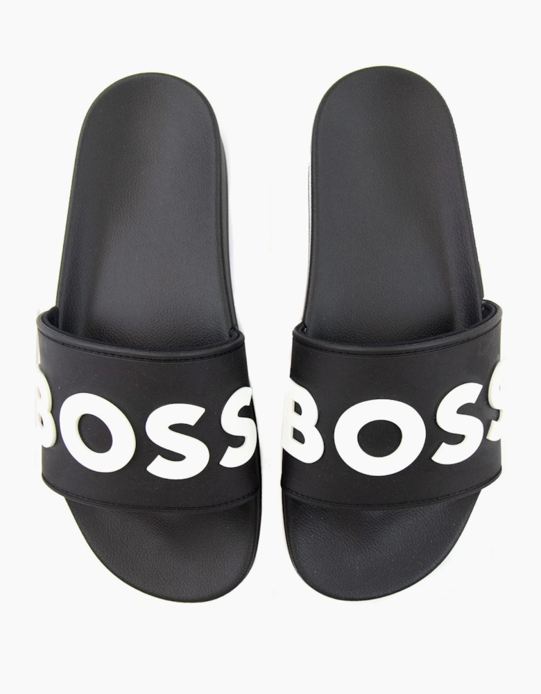 Hugo Boss Kirk Raised Contrast Logo Slider Black 001