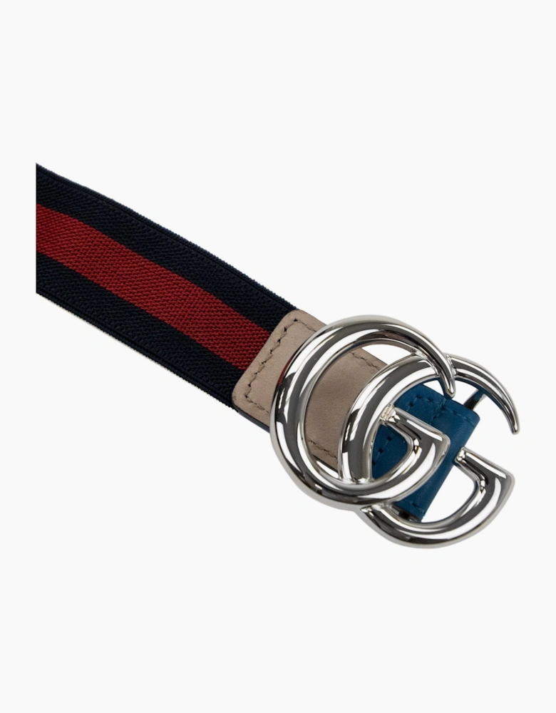 Gucci Junior Gg Web Logo Belt Turquoise/red