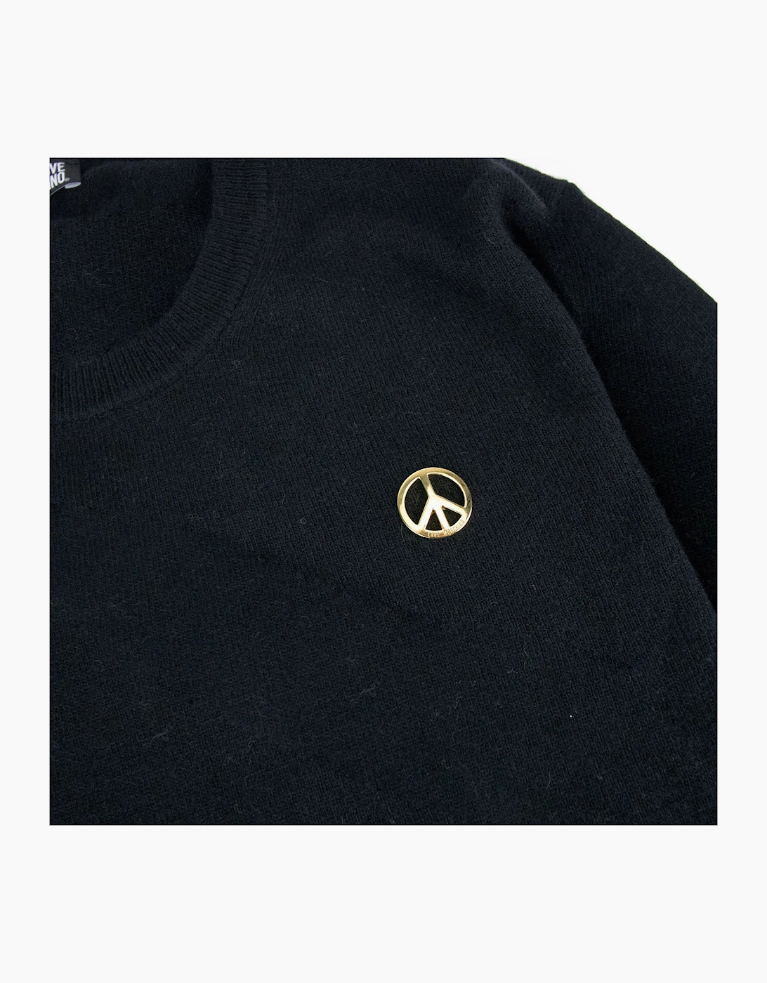 Love Moschino Gold Peace Logo Knit Sweat Black SA30
