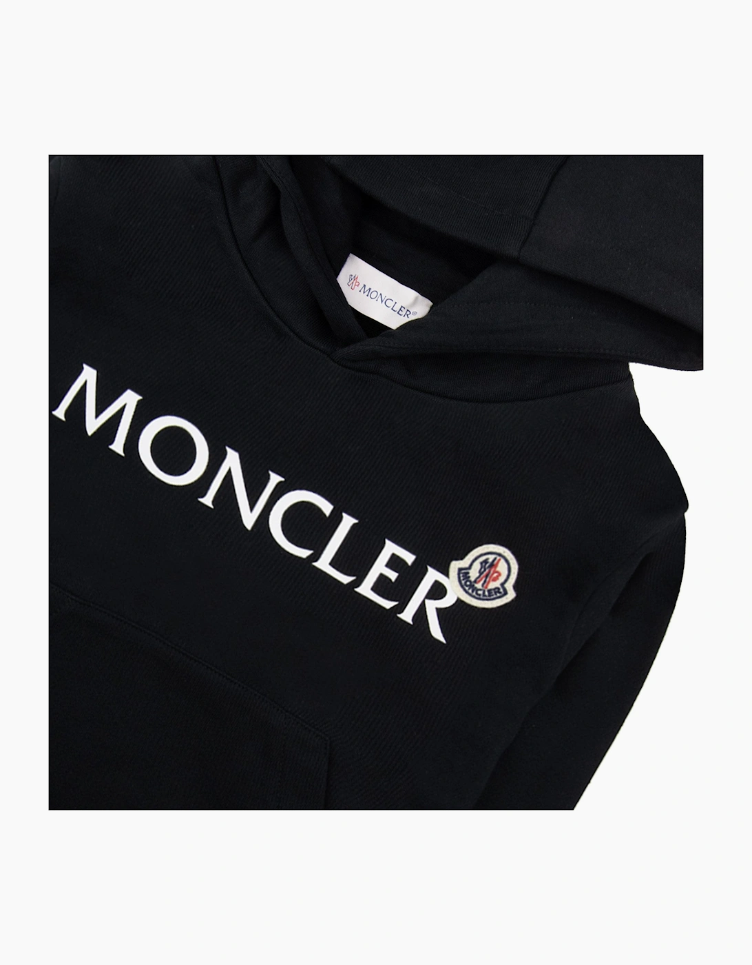 Moncler Junior Logo Printed Hoodied Sweatshirt Black 999