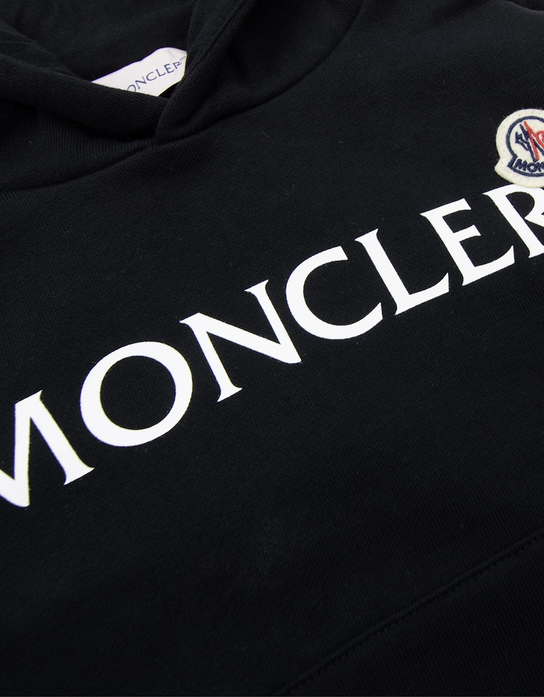 Moncler Junior Logo Printed Hoodied Sweatshirt Black 999