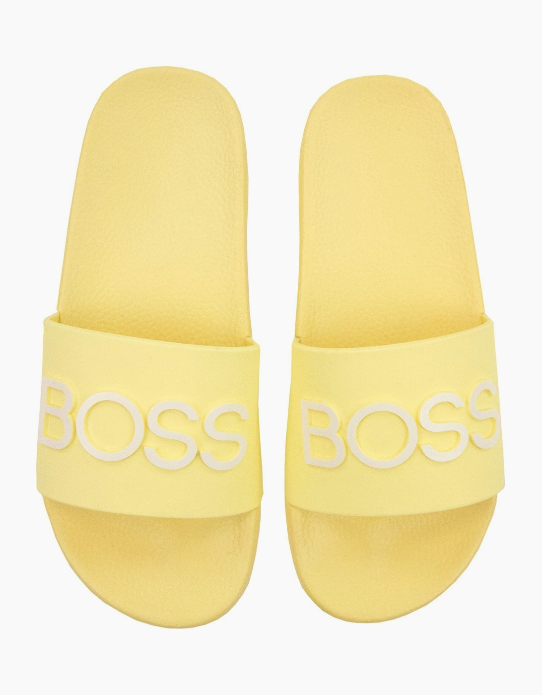 Hugo Boss Kids Embossed Logo Sliders Yellow 528