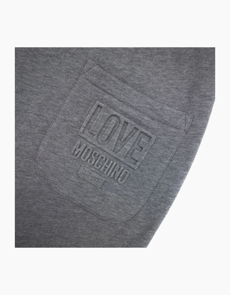 Love Moschino Back Pocket Embossed Logo Tracksuit Pants Dark Grey B922