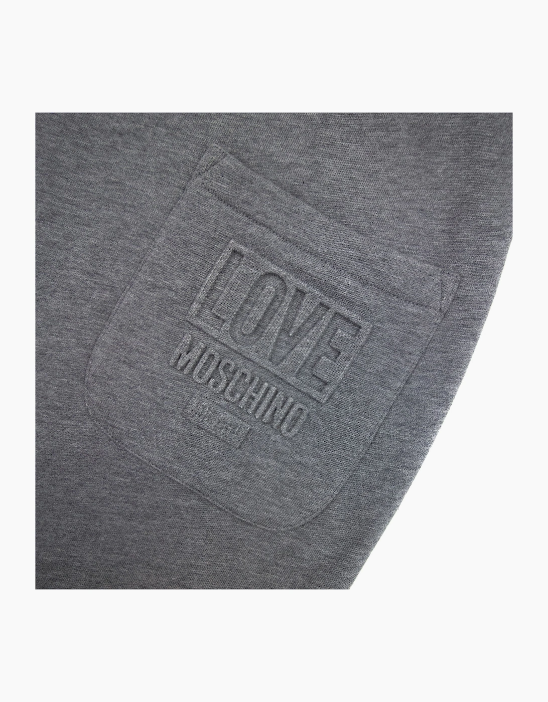 Love Moschino Back Pocket Embossed Logo Tracksuit Pants Dark Grey B922