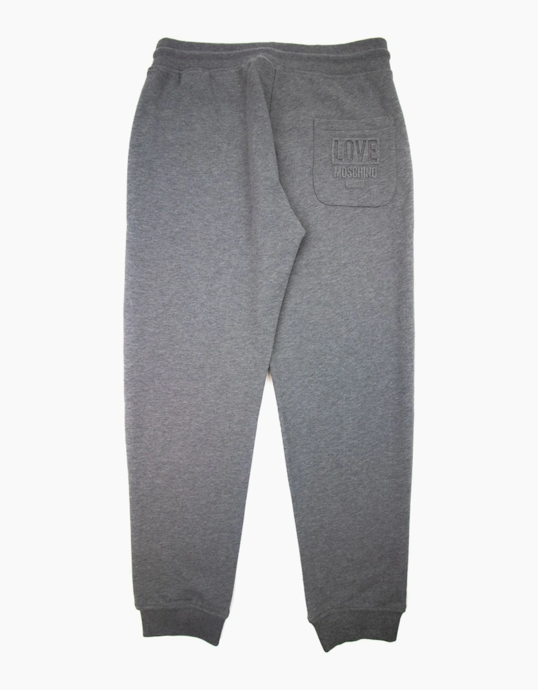 Love Moschino Back Pocket Embossed Logo Tracksuit Pants Dark Grey B922
