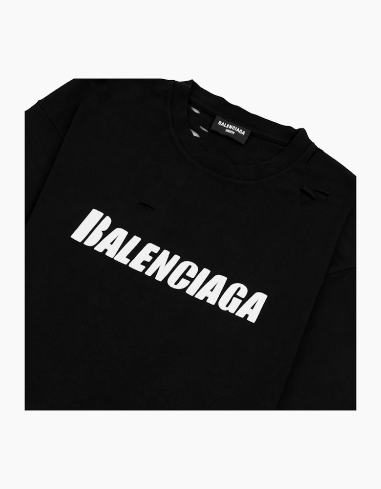 Balenciaga Caps Rip T-shirt Black